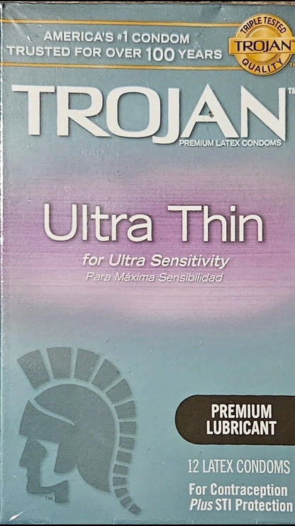 Trojan 12ct  Condom Ultra Sensitivity Ultra Thin Lubricated