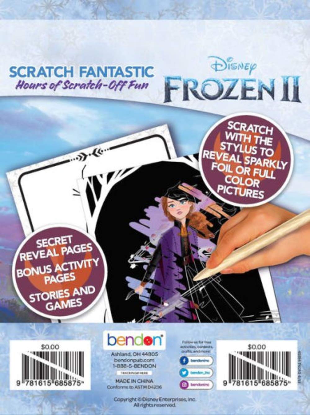 Frozen II Scratch Off Fantastic Activity Book arts & craft kits