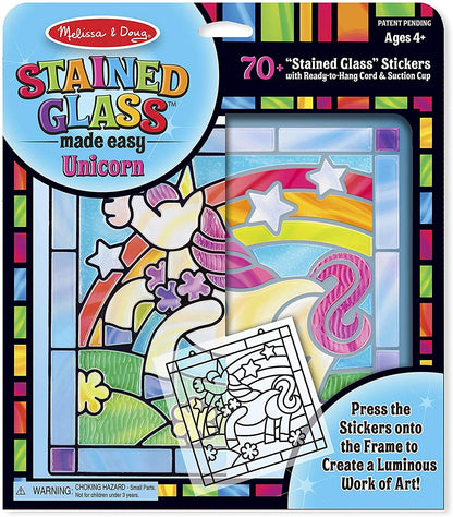 Melissa & Doug Stained Glass Made Easy Unicorn arts & craft kits