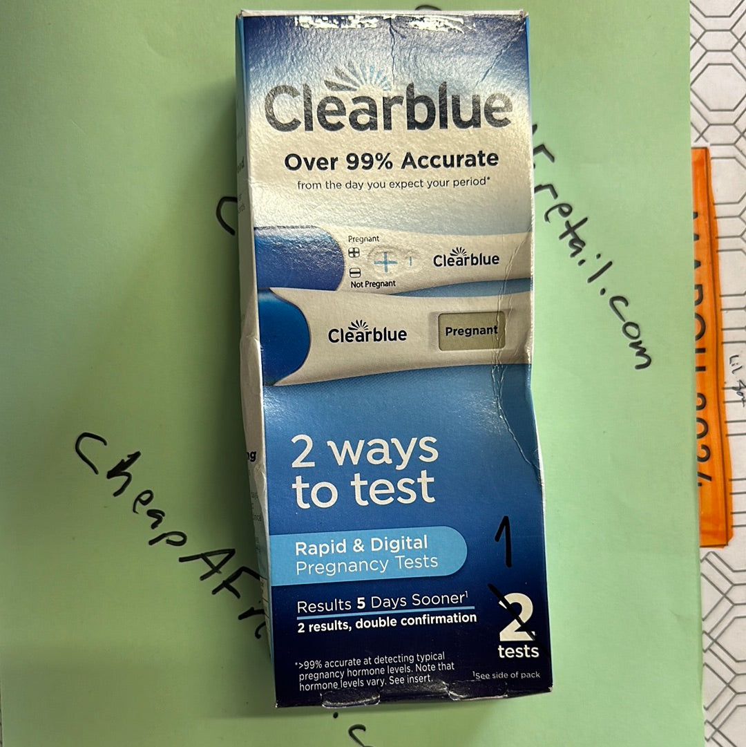 Clear, blue pregnancy, test, 1ct