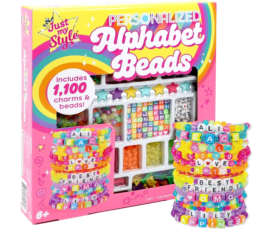 Just My Style Bracelet Craft kit - 1000+ Charms & Beads, Alphabet Charms