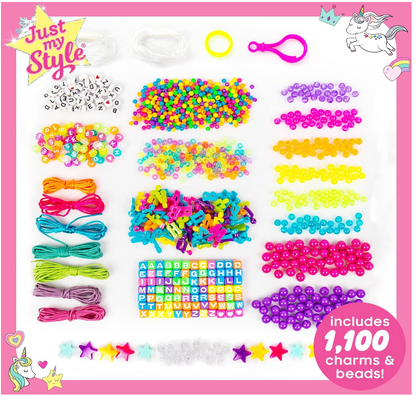 Just My Style Bracelet Craft kit - 1000+ Charms & Beads, Alphabet Charms