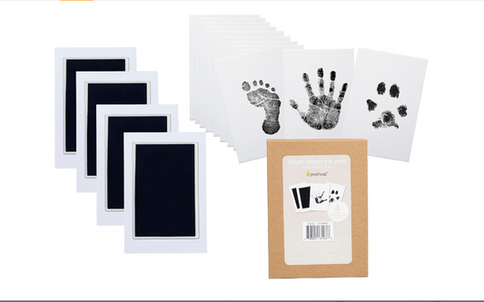 Pearhead Clean-Touch Ink Pad Kit, Mess-Free Inkless Handprint and Footprint Pad with Impression Cards, Suitable for Babies and Pets